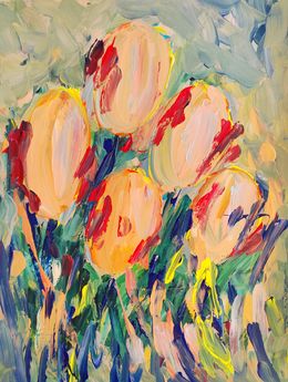 Painting, Blooming tulips of summer, Natalya Mougenot