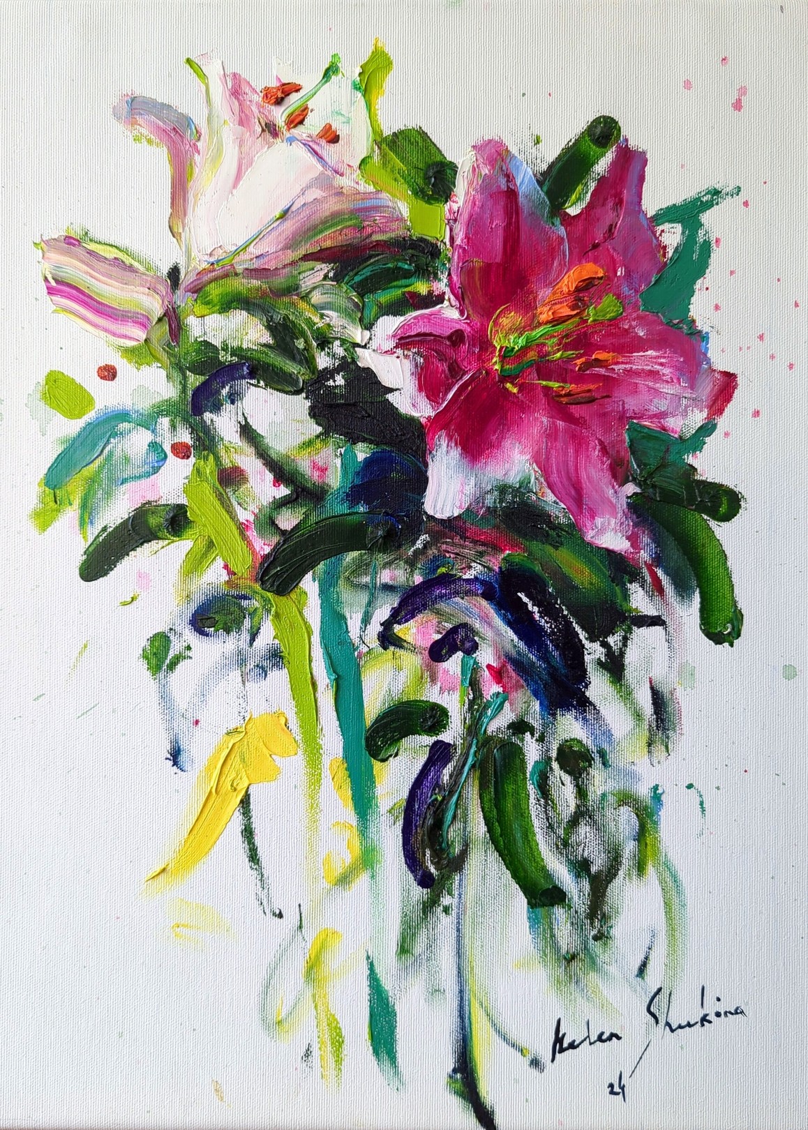 Helen Shukina, Lilies on white Helen Shukina, Lilies on white