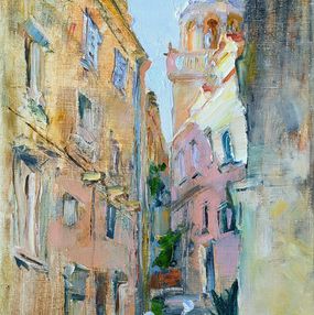 Painting, Italian street of Korcula. Croatia, Helen Shukina