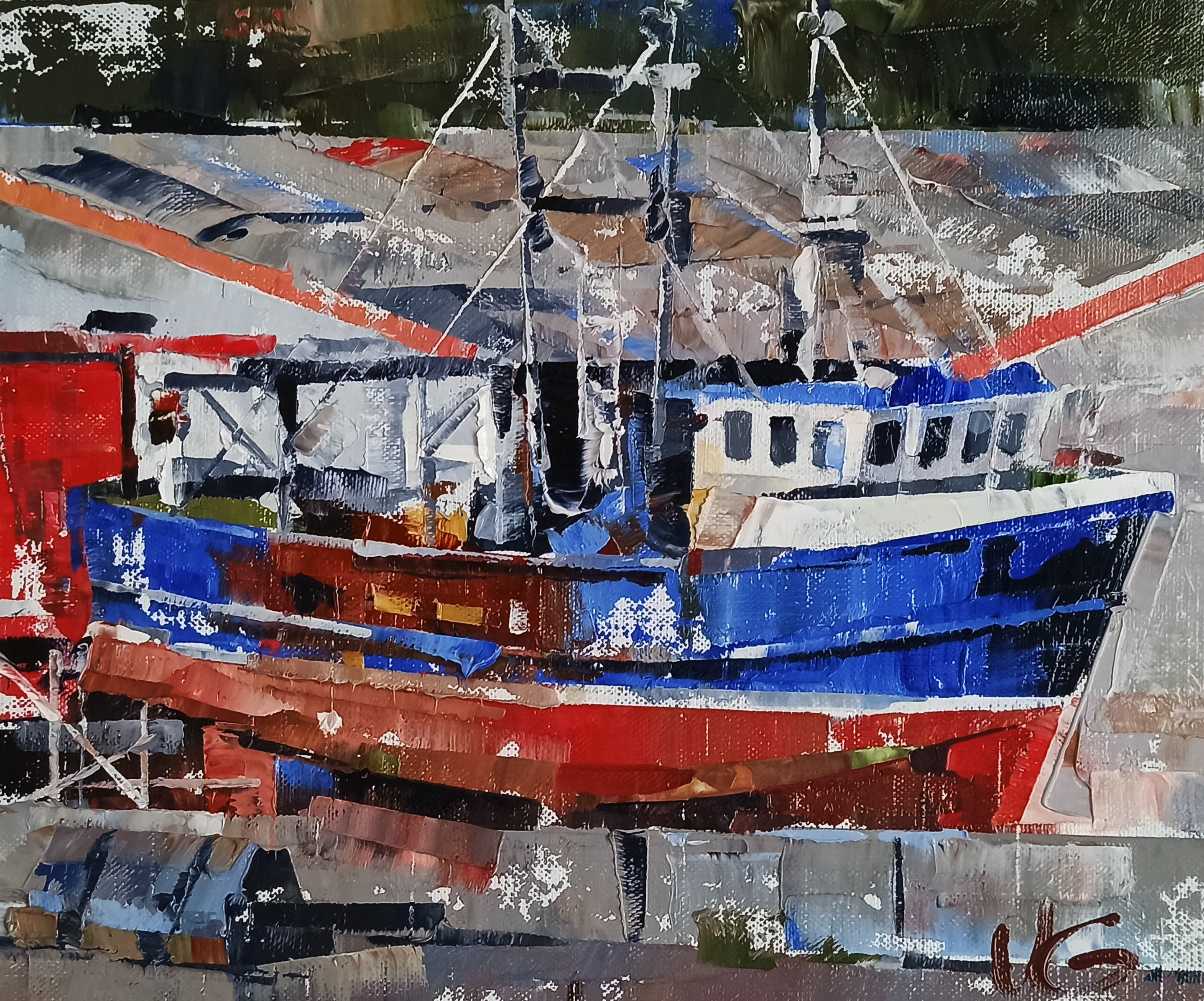 Volodymyr Gluhomanyuk, Boat in the city port Volodymyr Gluhomanyuk, Boat in the city port