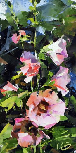 Gemälde, Pink flowers, Volodymyr Gluhomanyuk
