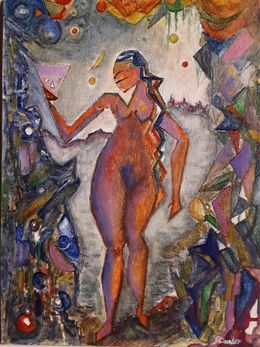 Gemälde, Danseuse au masque rose, Jean Christophe Stauder