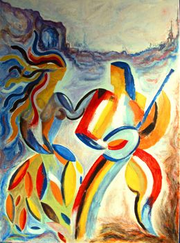 Painting, Orphée et Eurydice, Jean Christophe Stauder