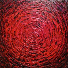 Gemälde, Éclat concentrique rouge, Jonathan Pradillon