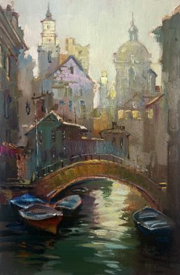 Gemälde, City on the rivers, Suprunchuk Yuriy