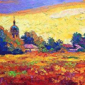 Painting, Sunset over the village, Boris Serdyuk