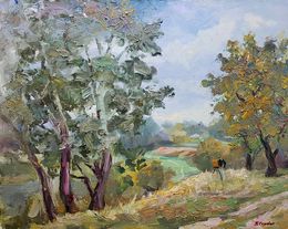 Gemälde, Silver poplars, Boris Serdyuk