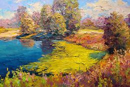 Painting, At the pond, Boris Serdyuk