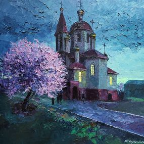Painting, April morning at the temple, Boris Serdyuk