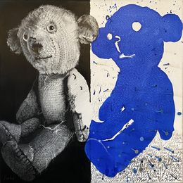 Peinture, Two teddy bears, Christian Silvain