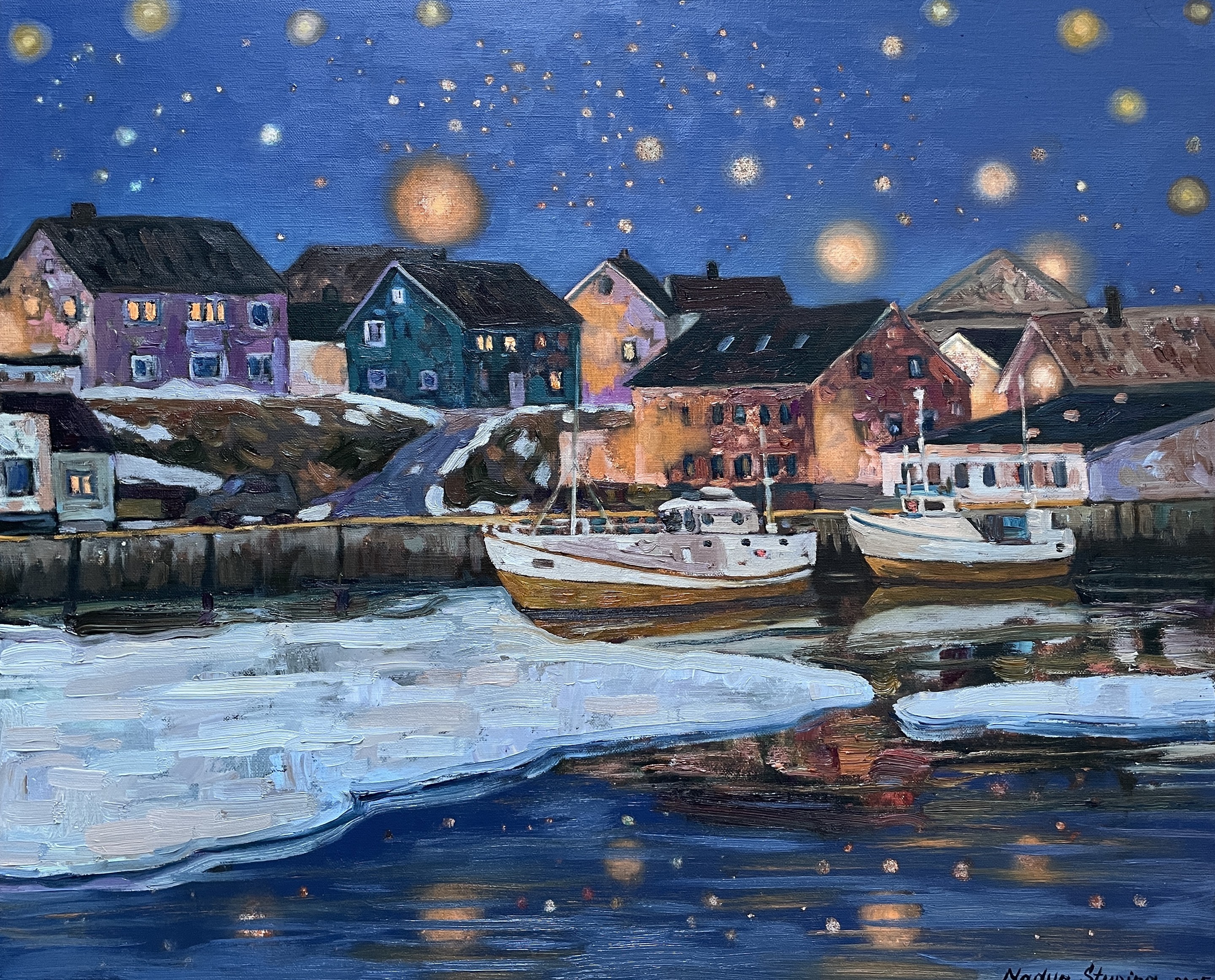 Nadezda Stupina, Starry night in Berlevåg Nadezda Stupina, Starry night in Berlevåg