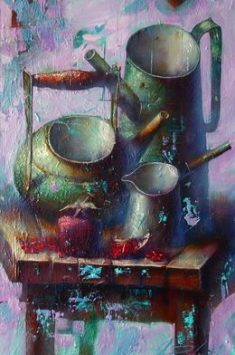 Gemälde, Green still life, Alexander Dobrodiy