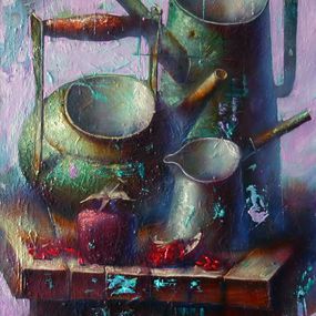 Gemälde, Green still life, Alexander Dobrodiy