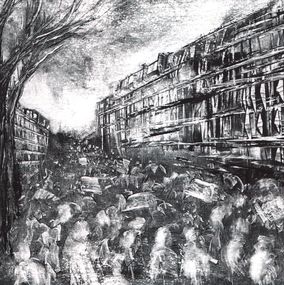 Painting, Rassemblement manif, Marion Chombart de Lauwe