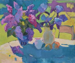 Painting, Irises and Lilacs, Alexander Shandor