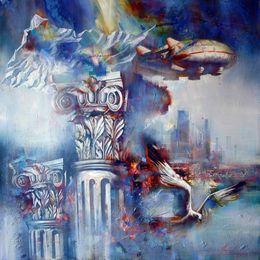 Painting, Flight over the city, Alexander Dobrodiy
