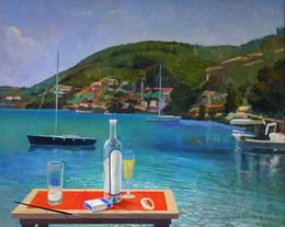 Gemälde, Landscape Santorini, Andreas Charalambous