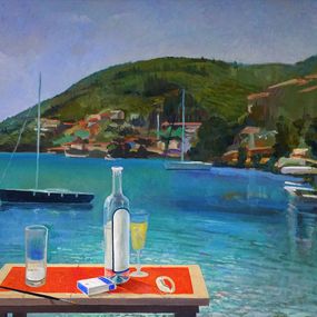 Gemälde, Landscape Santorini, Andreas Charalambous