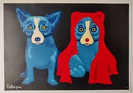 Print, Bear with me (Black) - Blue Dog, George Rodrigue