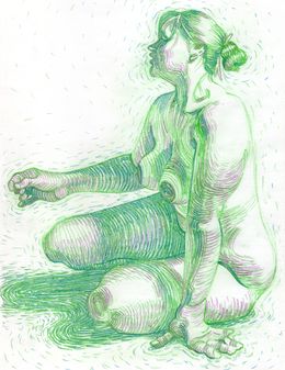 Peinture, Figure in Green Miasma, Christian Frederiksen