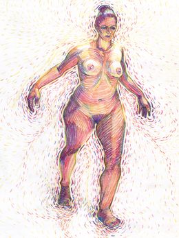 Peinture, Nude With Pointillist Fields, Christian Frederiksen