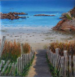 Peinture, Descente sur la plage, Patrick Bigeon