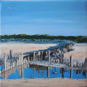 Gemälde, Plage près de Caen, Patrick Bigeon