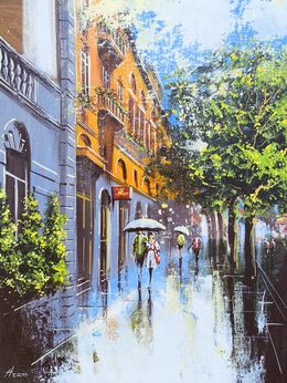 Painting, A Rainy Day in Yerevan, Aram Movsisyan