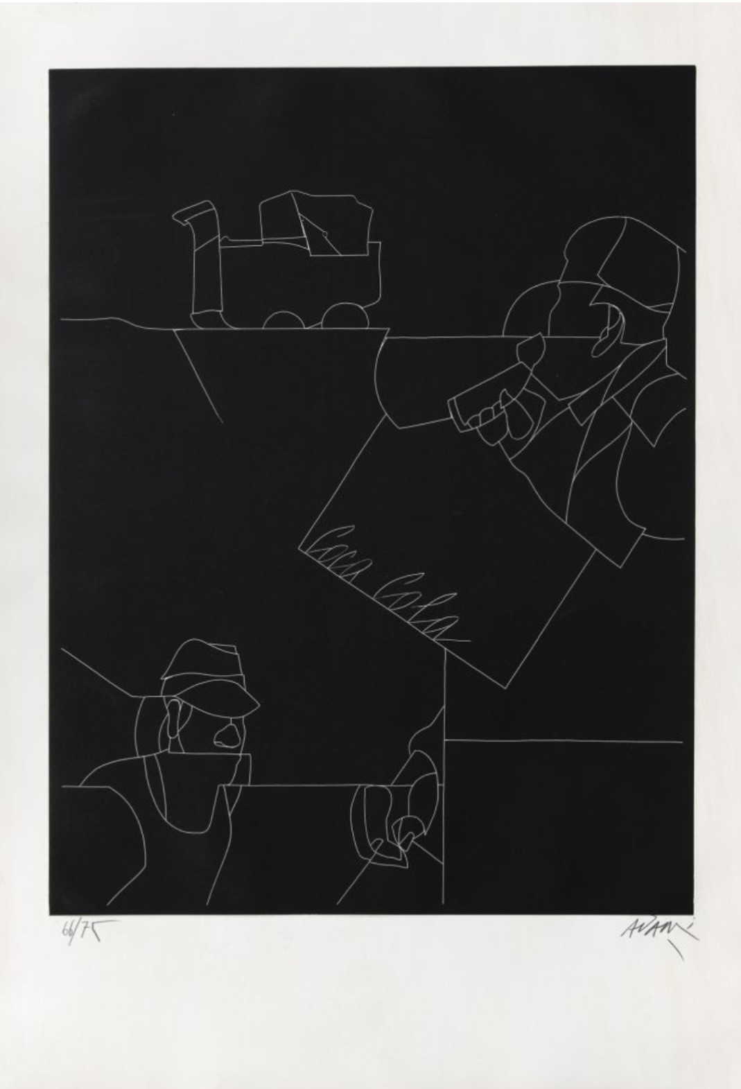 Valerio Adami, Disegno di un paesaggio Valerio Adami, Disegno di un paesaggio