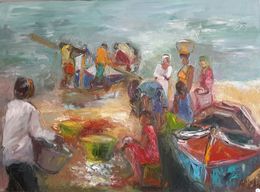 Gemälde, Retour de pêche Cap Vert, Anne Ricard