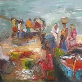 Gemälde, Retour de pêche Cap Vert, Anne Ricard