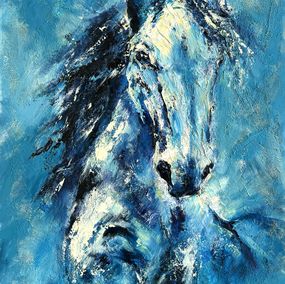 Gemälde, White Horse Portrait, Eleonora Taranova