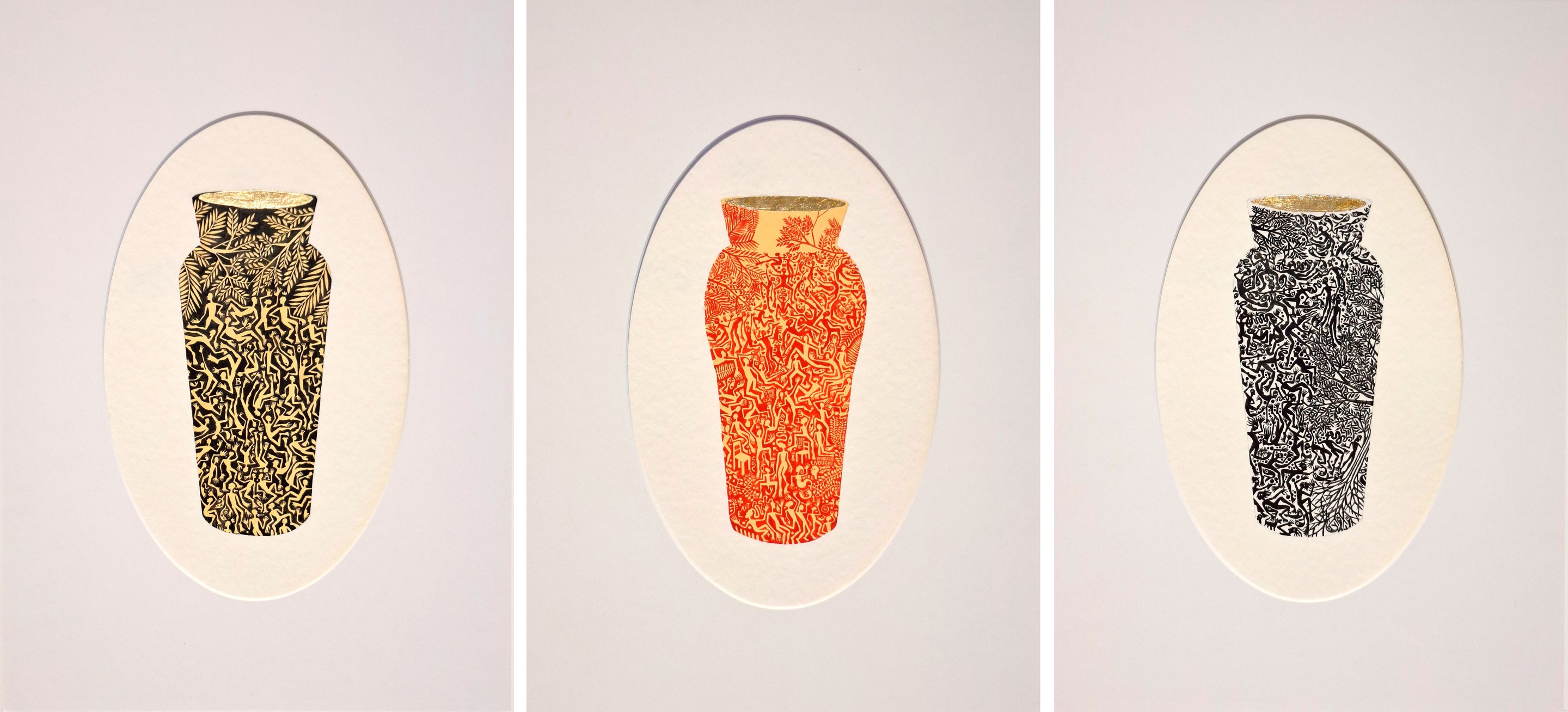 Almo, Receptacle #3, #2 and #1, Triptych Almo, Receptacle #3, #2 and #1, Triptych