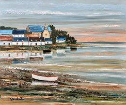 Gemälde, Ciel rose à Saint-Cado, Morbihan réf : CPBD1060, Lucien Gondret