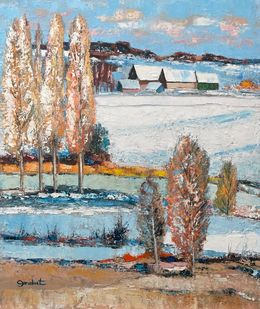 Gemälde, Neige près de Sérifontaine  réf : CPBD1047, Lucien Gondret
