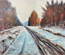 Gemälde, La Villetertre, neige d'Automne réf : CPBD1048, Lucien Gondret