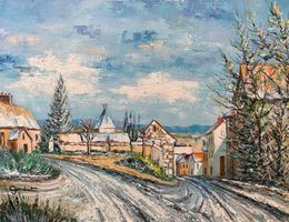Gemälde, En arrivant à Us (Vexin)  réf : CPBD1065, Lucien Gondret