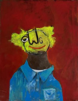 Painting, Passport - 21st Century, Contemporary, Figurative, Neo-Expressionism, Love, Red, Wisdom Uche
