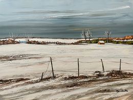 Gemälde, Neige à la petite grange dans le Vexin  réf : CPBD1068, Lucien Gondret