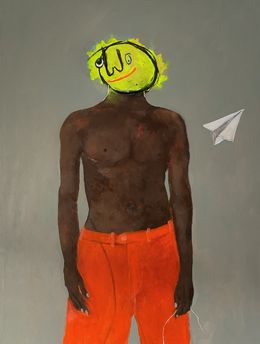 Painting, Paper Kite - 21st Century, Contemporary, Figurative, Neo-Expressionism, Playful, Wisdom Uche