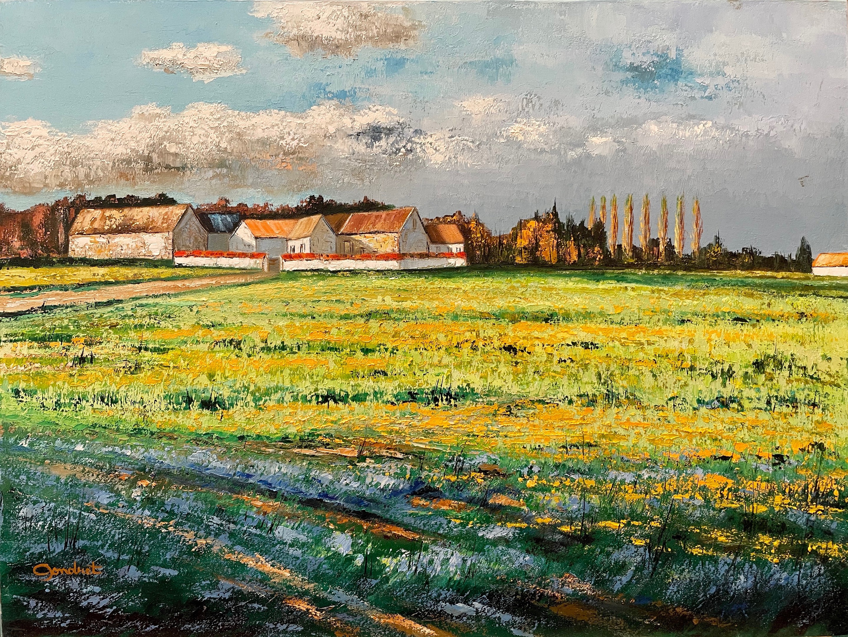 Lucien Gondret, Grande friche aux pissenlits dans le Vexin réf : CPBD1069 Lucien Gondret, Grande friche aux pissenlits dans le Vexin réf : CPBD1069