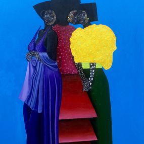 Gemälde, 3 in 1 Beauty - 21st Century, Contemporary, Figurative Portrait, African Women, Samson Toba