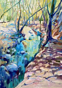 Peinture, Mountain river, July Kinart (Prykina)