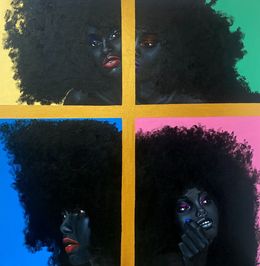 Painting, Face and Phases - 21st Century, Contemporary, Figurative Portrait, African Women, Samson Toba