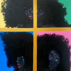 Gemälde, Face and Phases - 21st Century, Contemporary, Figurative Portrait, African Women, Samson Toba