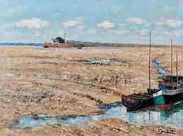 Gemälde, Grande marée basse dans le Golfe du Morbihan   réf : CPBD1072, Lucien Gondret