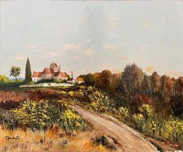 Gemälde, Genêts en fleurs à l'entrée de Gouzangrez, Vexin  Réf : CPBD1077, Lucien Gondret