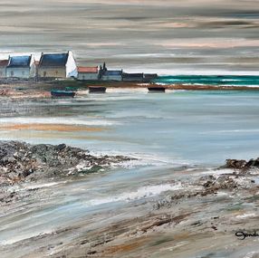 Painting, Carnac, Maisons de pêcheurs sur le PO réf : CPBD1104, Lucien Gondret