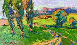 Gemälde, The road to the pond, Oksana Ivanyuk