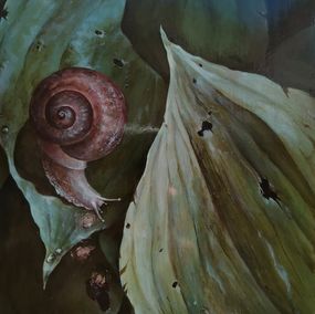 Gemälde, Snail oil painting, Arina Melikhova